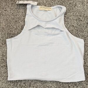 Project Social T White Cutout Crop Top